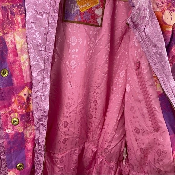 * Vintage Pink Jacket Miss Phenis Ski Full Zip with Gold Heart Retro 80s 90s - Picture 15 of 16